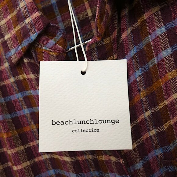 NWTBeachLunchLounge Plaid Button-Front Tunic Top Rust Multicolor Size Small - Picture 11 of 12